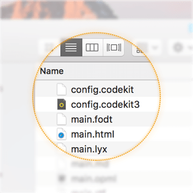 A screenshot of two config files in a CodeKit project folder.