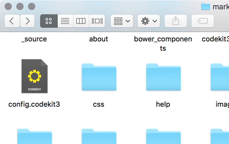 A screenshot of the config.codekit3 file in the Finder